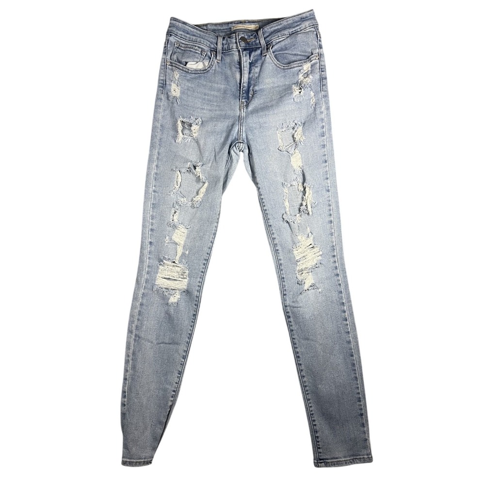 Levi's 721 High Rise Skinny Jeans Women's‎ Size 27 Light Wash Distressed Ripped